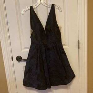 Blue and Black shirt mini dress